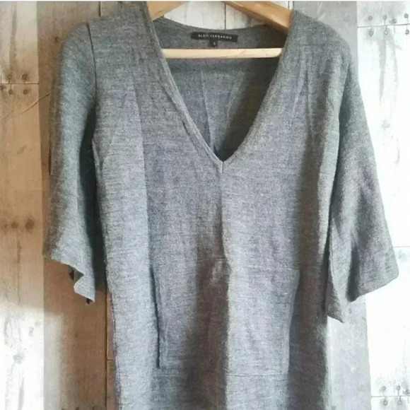 ALDO FERNANDO pure alpaca gray sweater size Small EUC - Picture 2 of 6
